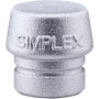 Silberner Halder Simplex Weichmetall-Ersatzeinsatz 40mm für Hämmer. Zylindrisch, strukturiert, mit SIMPLEX-Prägung.