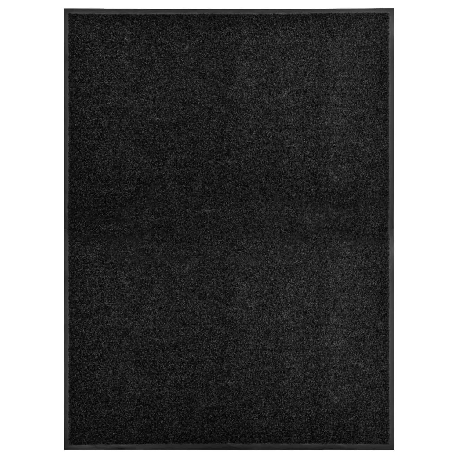 vidaXL Fußmatte Waschbar Schwarz 90x120 cm 323412