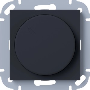 Schwarzer LED-Dimmer Leonie RL für Unterputzmontage mit rundem Taster.