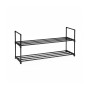 Relaxdays Schuhregal Metall Schwarz Stapelbar Stecksystem 2 Ebenen 38 cm x 92 cm x 30 cm