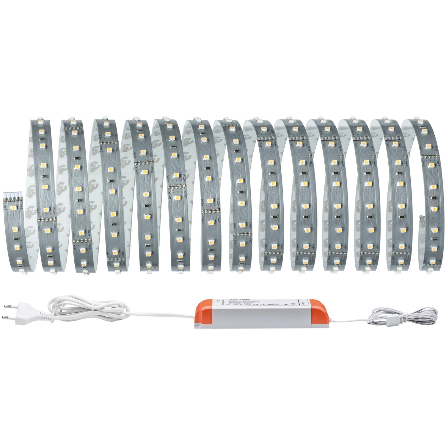 Paulmann LED-Strip Basis-Set MaxLED 5m Warmweiß mit Trafo, aufgerollt.