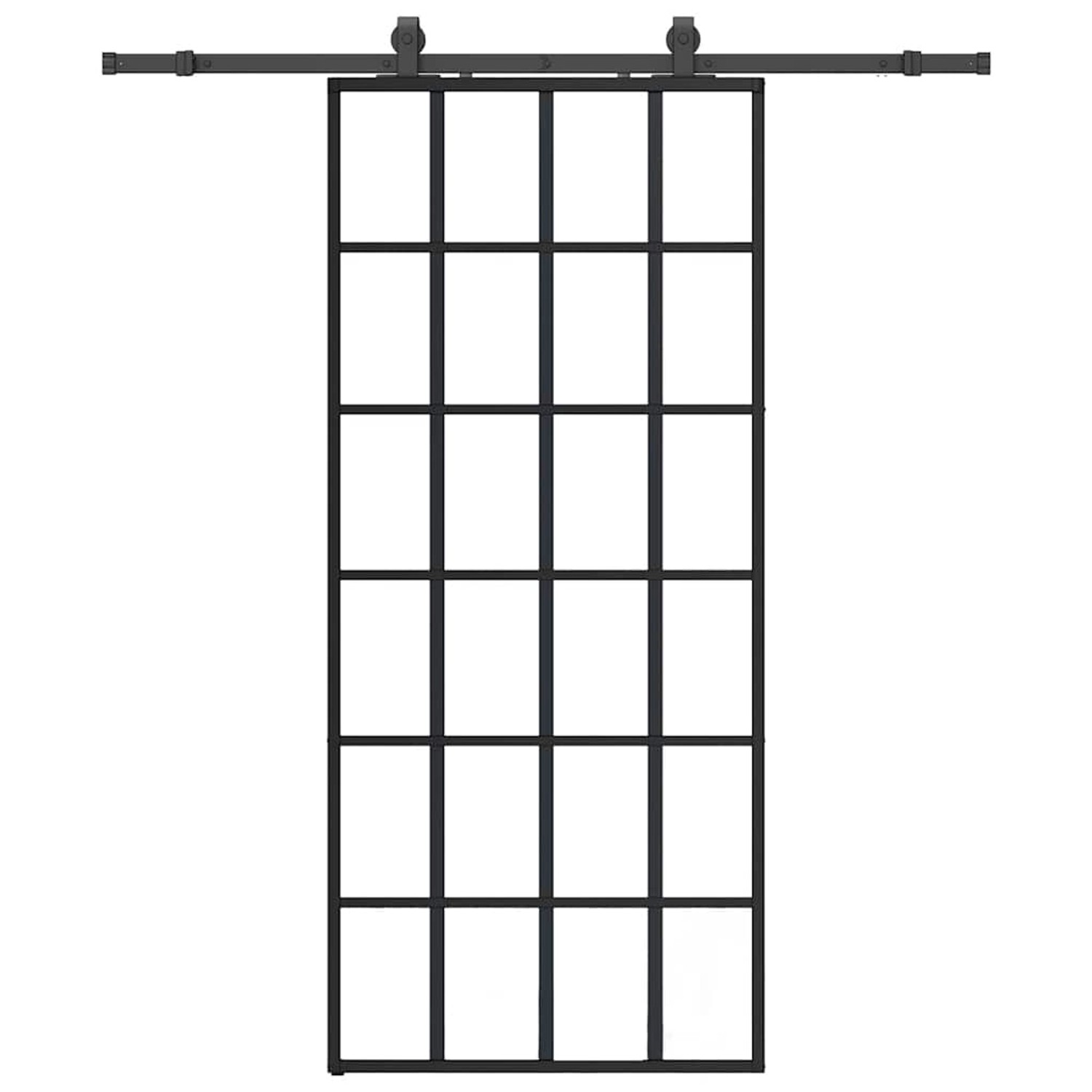 vidaXL Schiebetür mit Beschlag Schwarz 90x205 cm ESG-Glas 3375794 günstig online kaufen