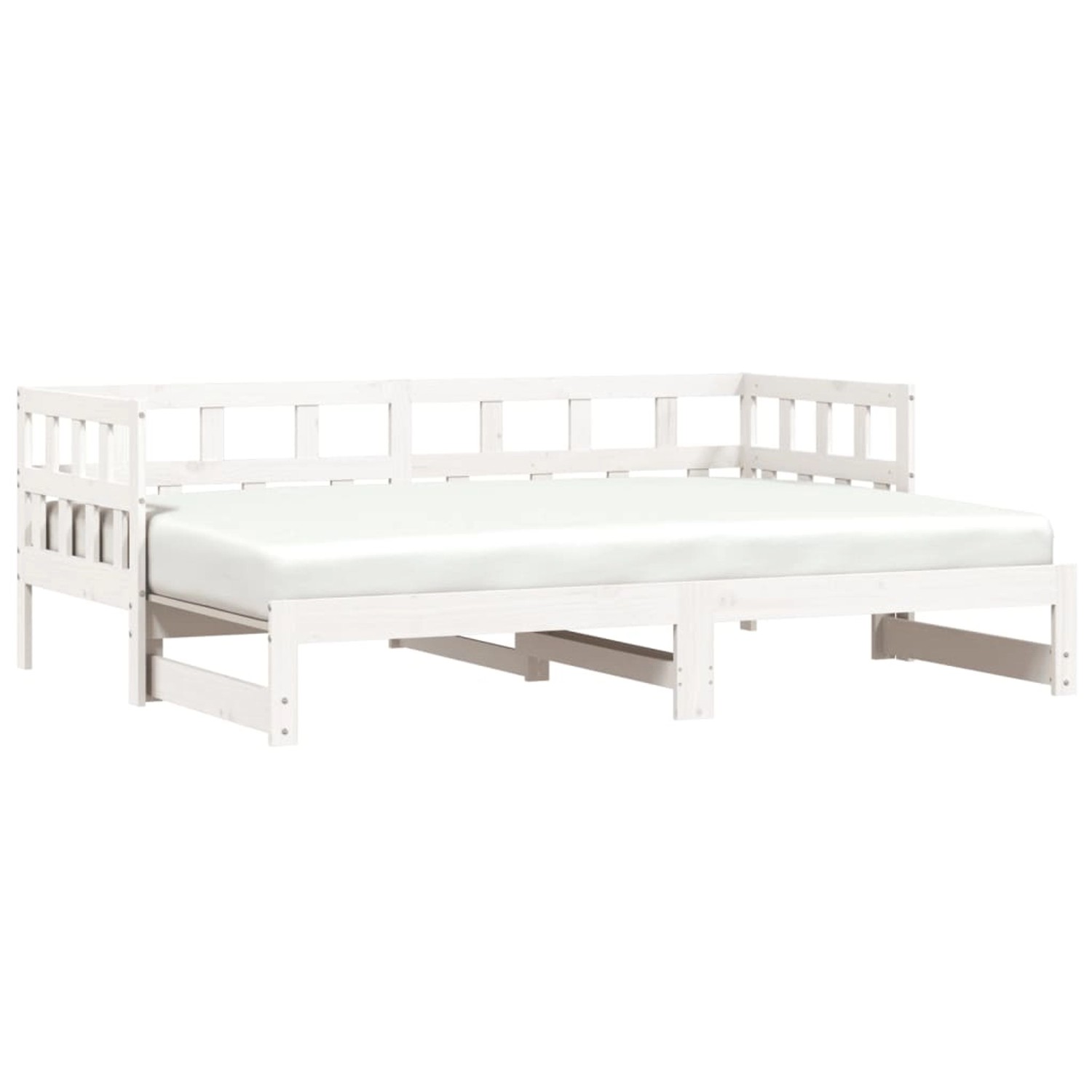 vidaXL Bett, Tagesbett Ausziehbar Weiß 80x200 cm Massivholz Kiefer günstig online kaufen