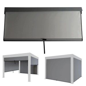 MCW Seitenwand 4er Set in Anthrazit für 3x3m Pergola, Wind- und Sichtschutz.