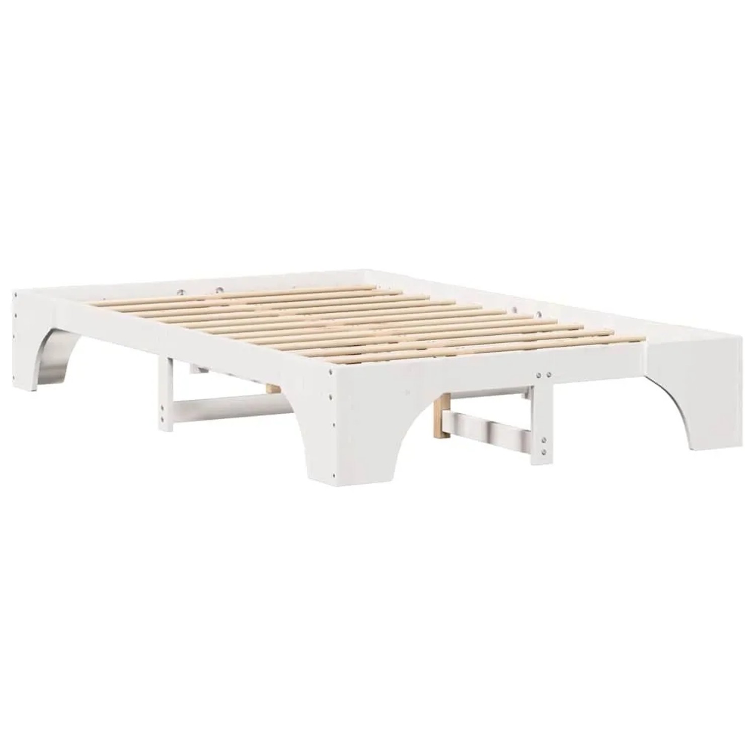 vidaXL Bettrahmen Weiß 120 x 200 cm Massives Kiefernholz 872948