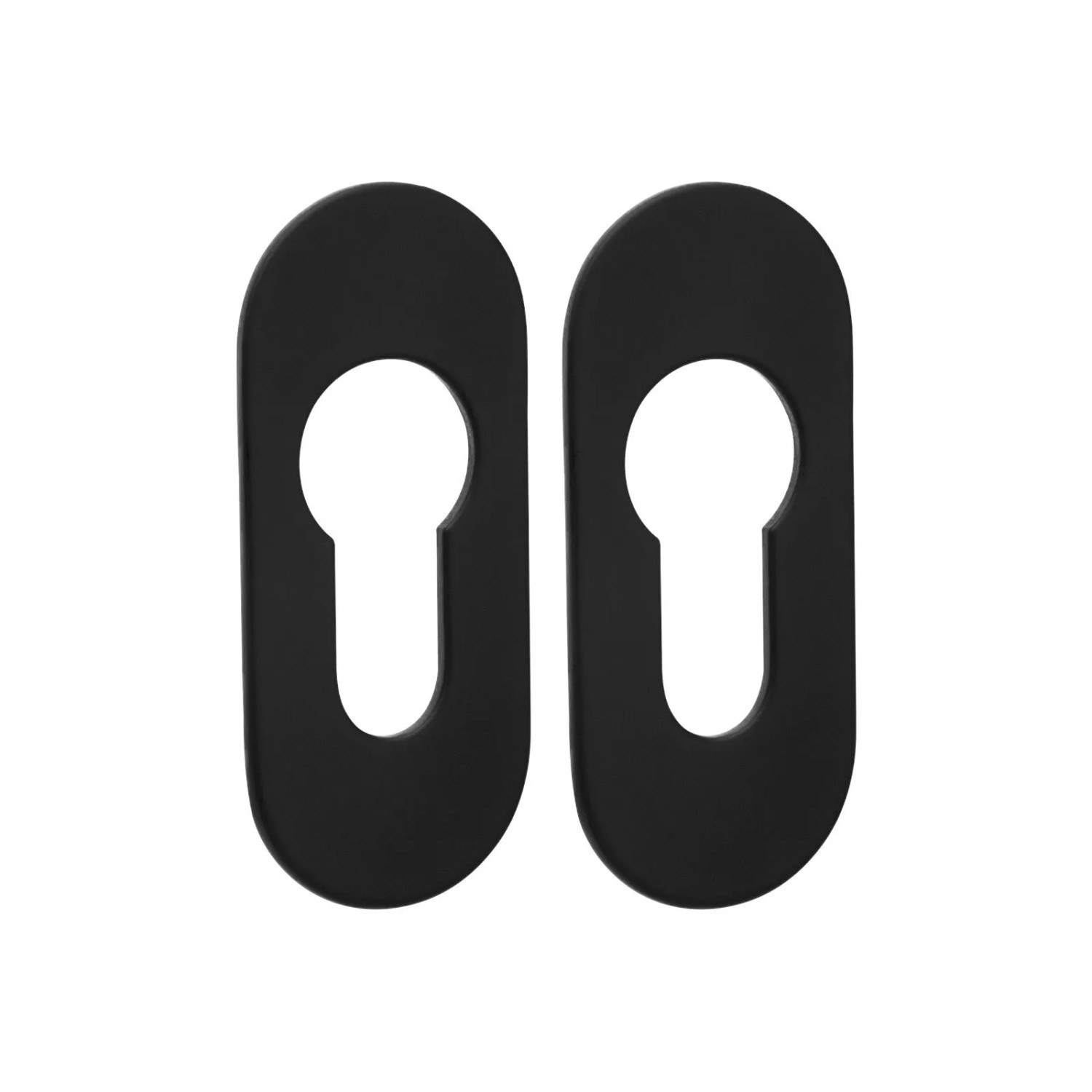 Thumbnail - SOTECH 2x Selbstklebende Tür Rosetten Oval mit Profilzylinderausschnitt Edelstahl Schwarz