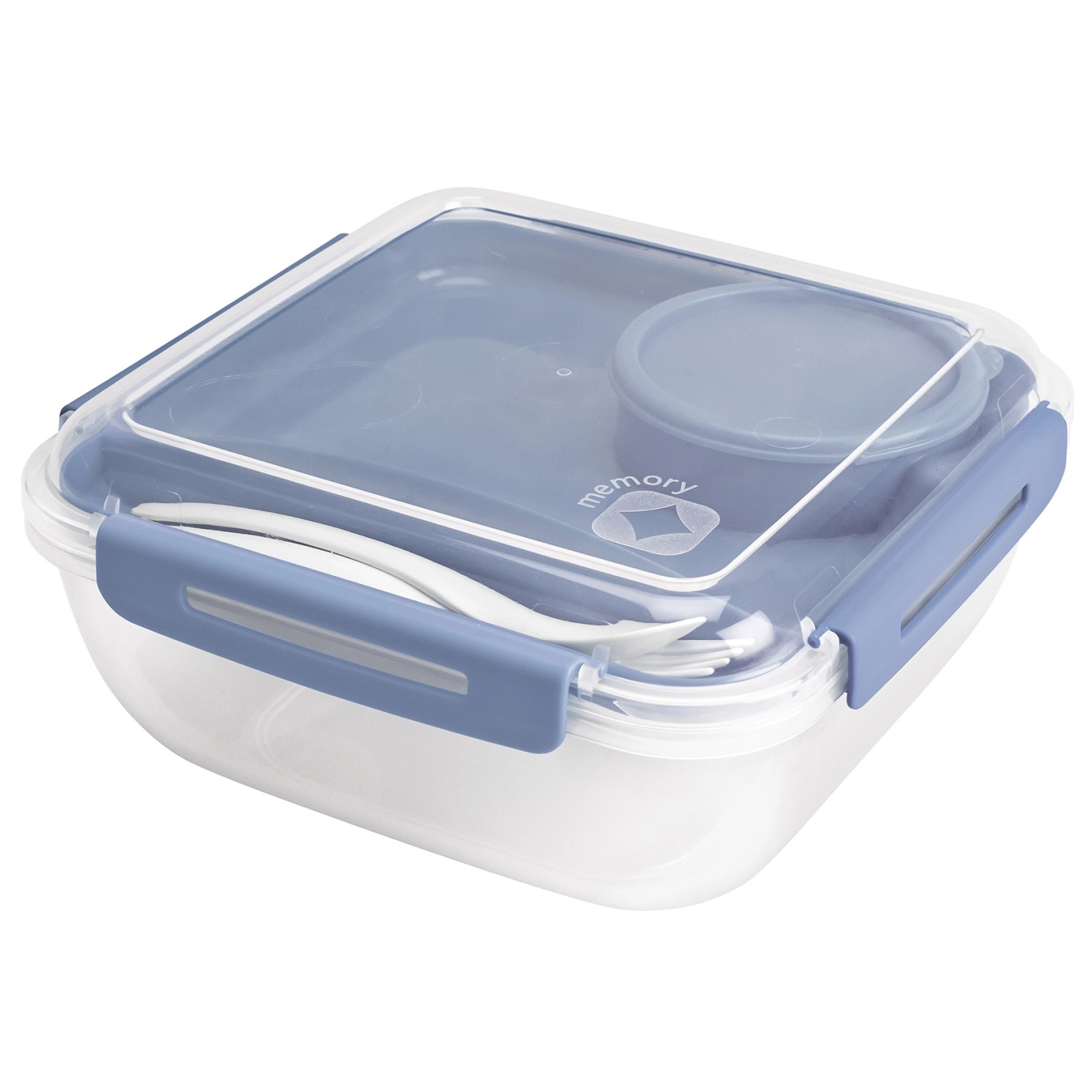 Rotho Salatbox B3 Memory 1,7, Transparent Horizonblau