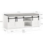 SoBuy Schuhbank mit Sitzfläche und Schiebetüren MDF Weiß FSR133-W_4