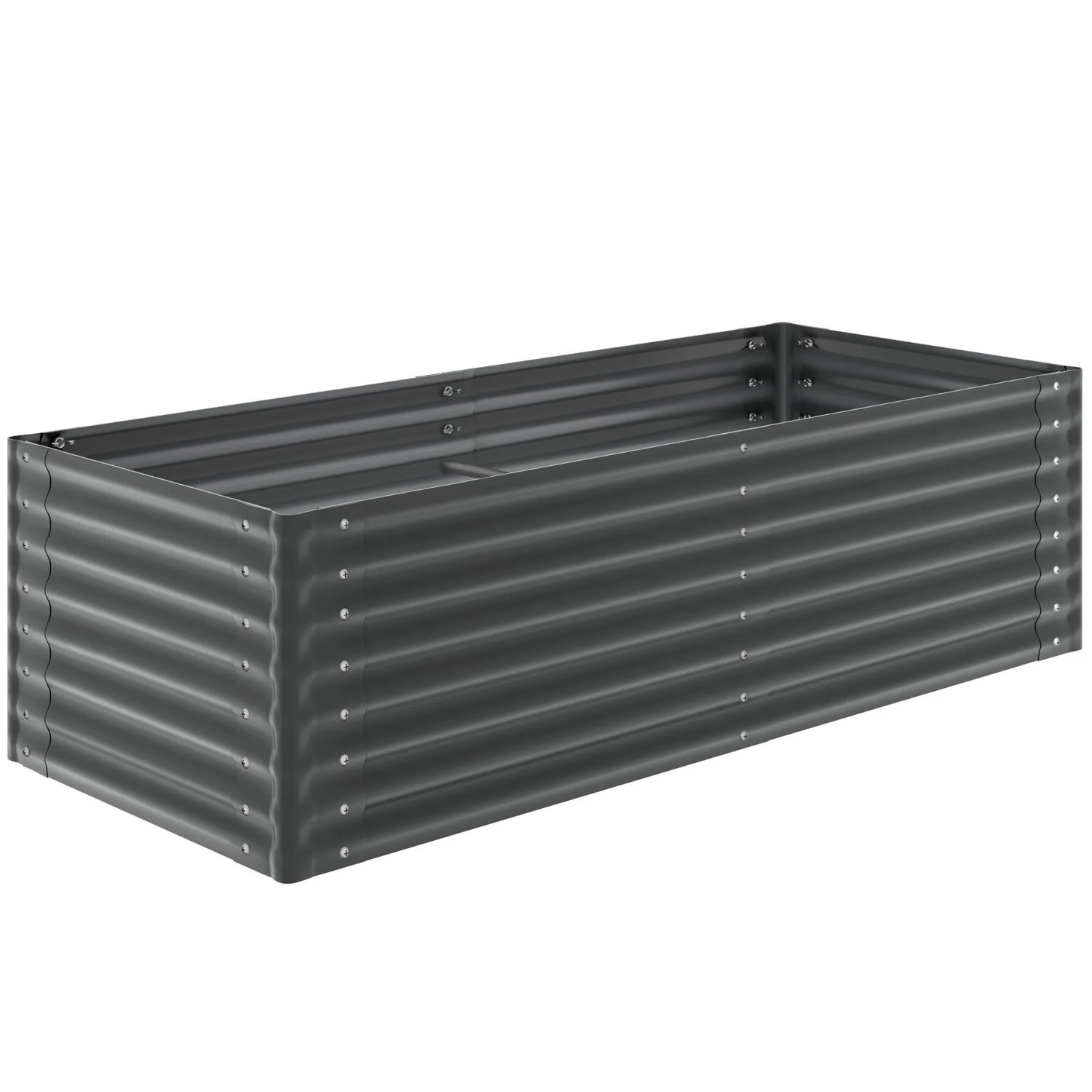 Tectake Hochbeet Blomma Aus Verzinktem Stahl 970 L Fassungsvermögen  200 x 80 x 62 cm Anthrazit