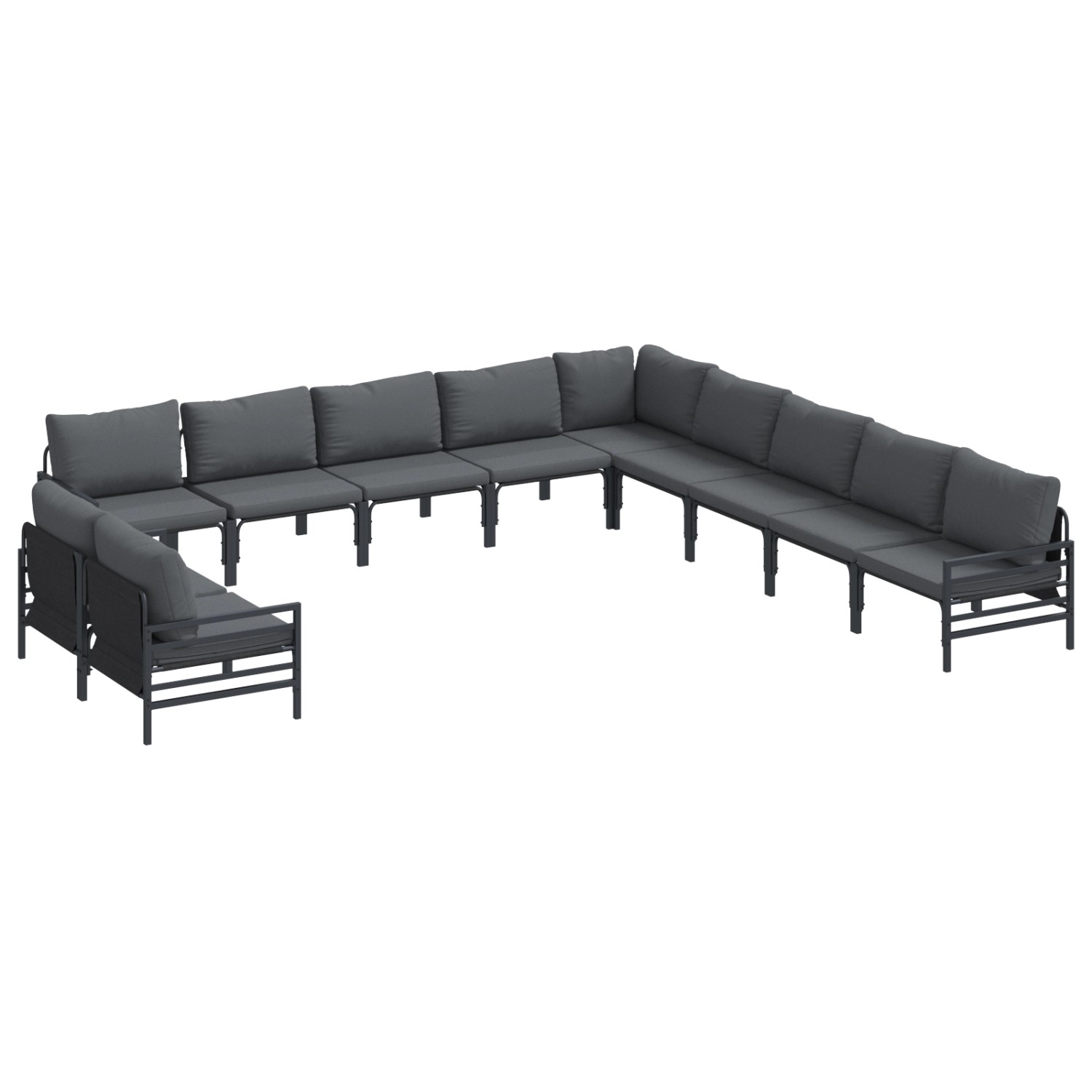 vidaXL Garten-Sofa-Set 11-Tlg Anthrazit Stahl 3379006 günstig online kaufen
