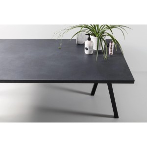 Tischplatte Midnight Stucco in Betonoptik Dunkel, 120x80 cm, robust und vielseitig.