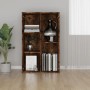 VidaXL Bücherregal/Sideboard Räuchereiche mit 5 Fächern und Deko-Elementen.