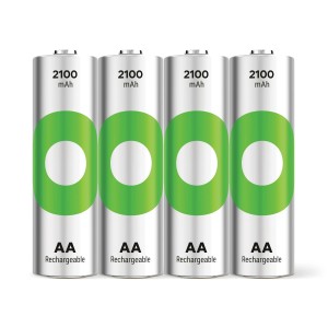 4er-Pack GP Recyko AA Akkus, NiMH, 2100 mAh, wiederaufladbar.