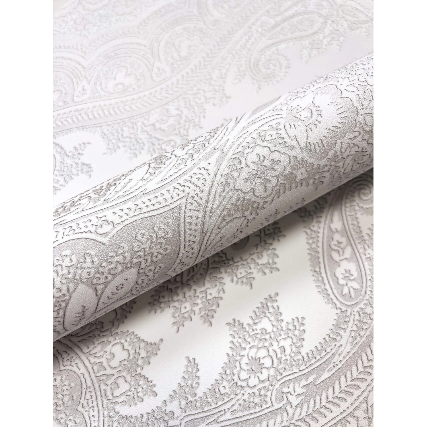 Newroom Vliestapete Sarita Silver Leicht Glänzend Barock FSC® günstig online kaufen