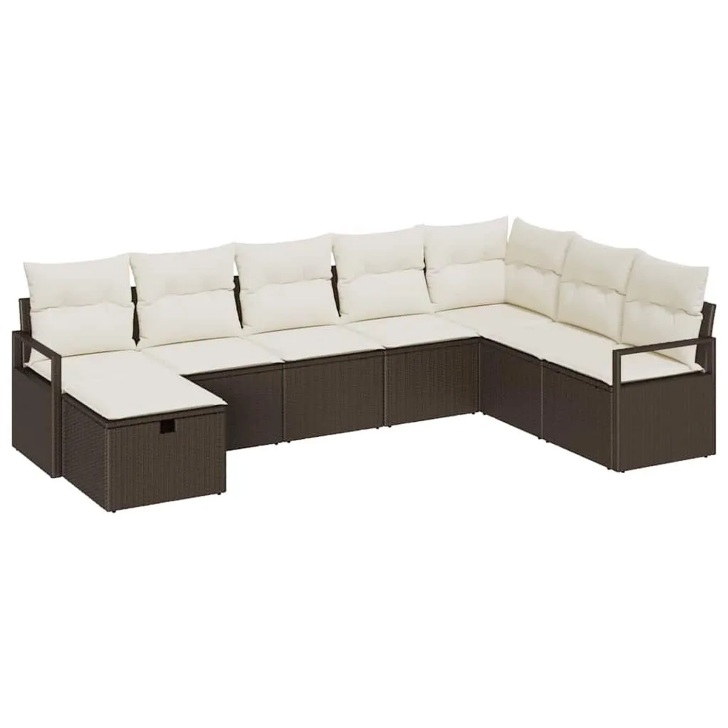 vidaXL Sofa Set mit Kissen mit Speicher Braun und Creme Poly-Rattan 3359227 günstig online kaufen