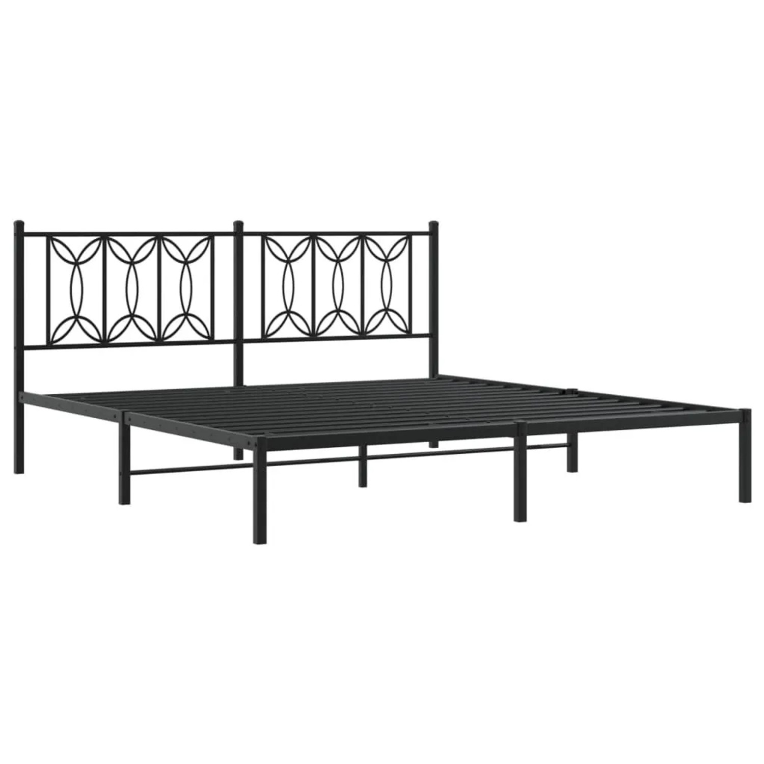 vidaXL Bettgestell mit Kopfteil Metall Schwarz 180x200 cm 376132 günstig online kaufen