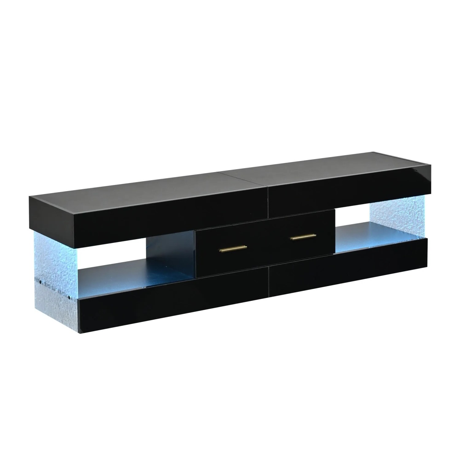 Merax TV-Schrank LED 152x35x40 cm Schwarz Acrylglas