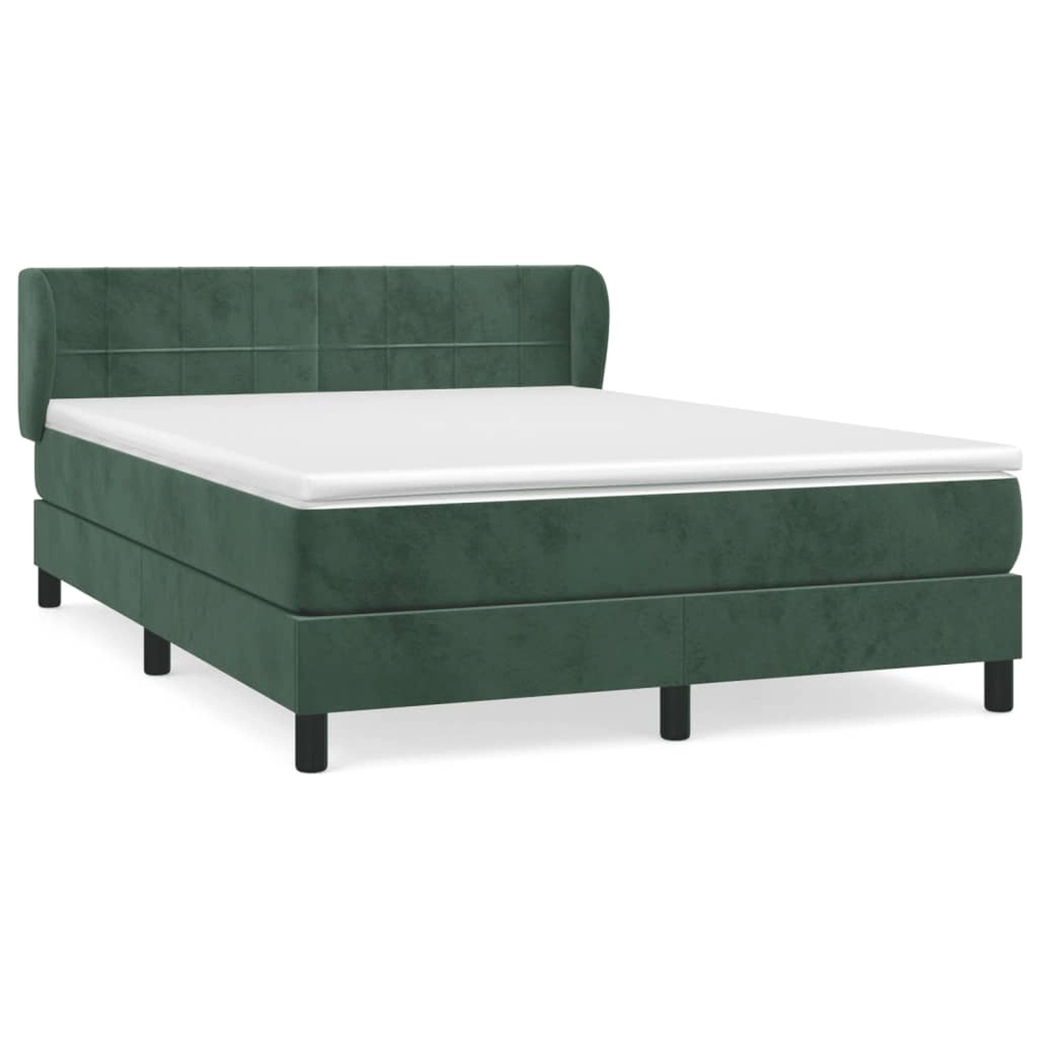 vidaXL Boxspringbett mit Matratze Dunkelgrün 140x190 cm Samt 3127490 günstig online kaufen