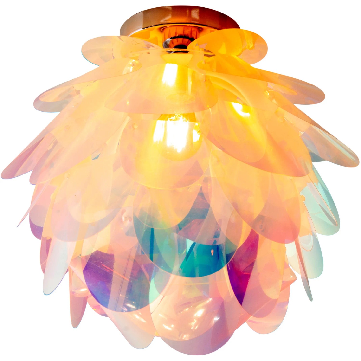 Irisierende Näve Deckenleuchte Fora, 40 cm, in Blütenform. Moderne Deckenlampe für Wohnraum und Flur.