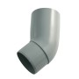 Grauer Marley Fallrohrbogen 45 Grad DN 105 für Kunststoff-Dachrinnen.