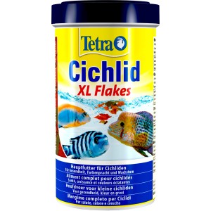 Tetra Cichlid XL Flakes 500ml: Flockenfutter für Cichliden, zur Förderung von Farbenpracht und Wachstum.
