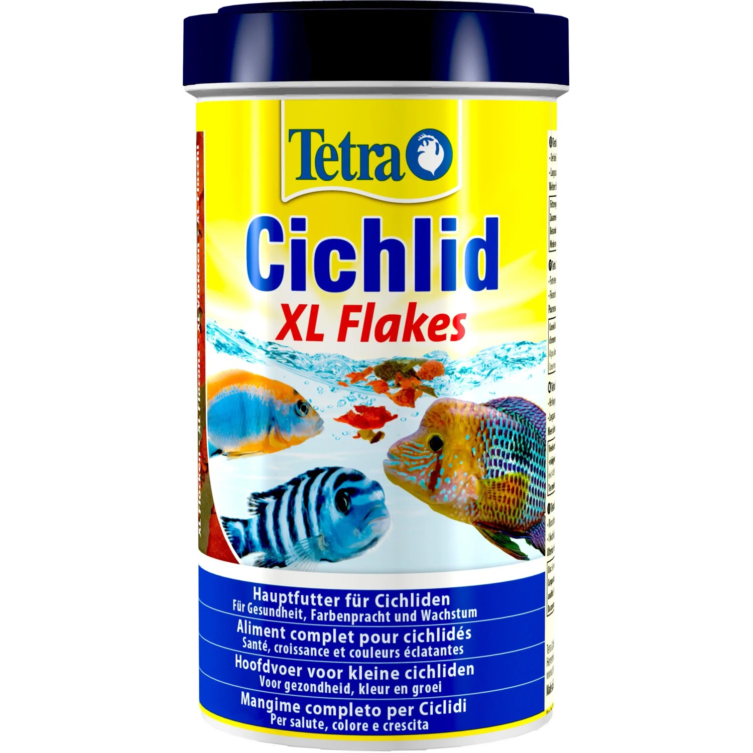 Tetra Cichlid XL Flakes 500ml: Flockenfutter für Cichliden, zur Förderung von Farbenpracht und Wachstum.
