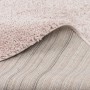 Detailansicht: Rosa Pergamon Hochflor Teppich Aloha, runder Langflor Teppich (120cm) mit Textilrücken.
