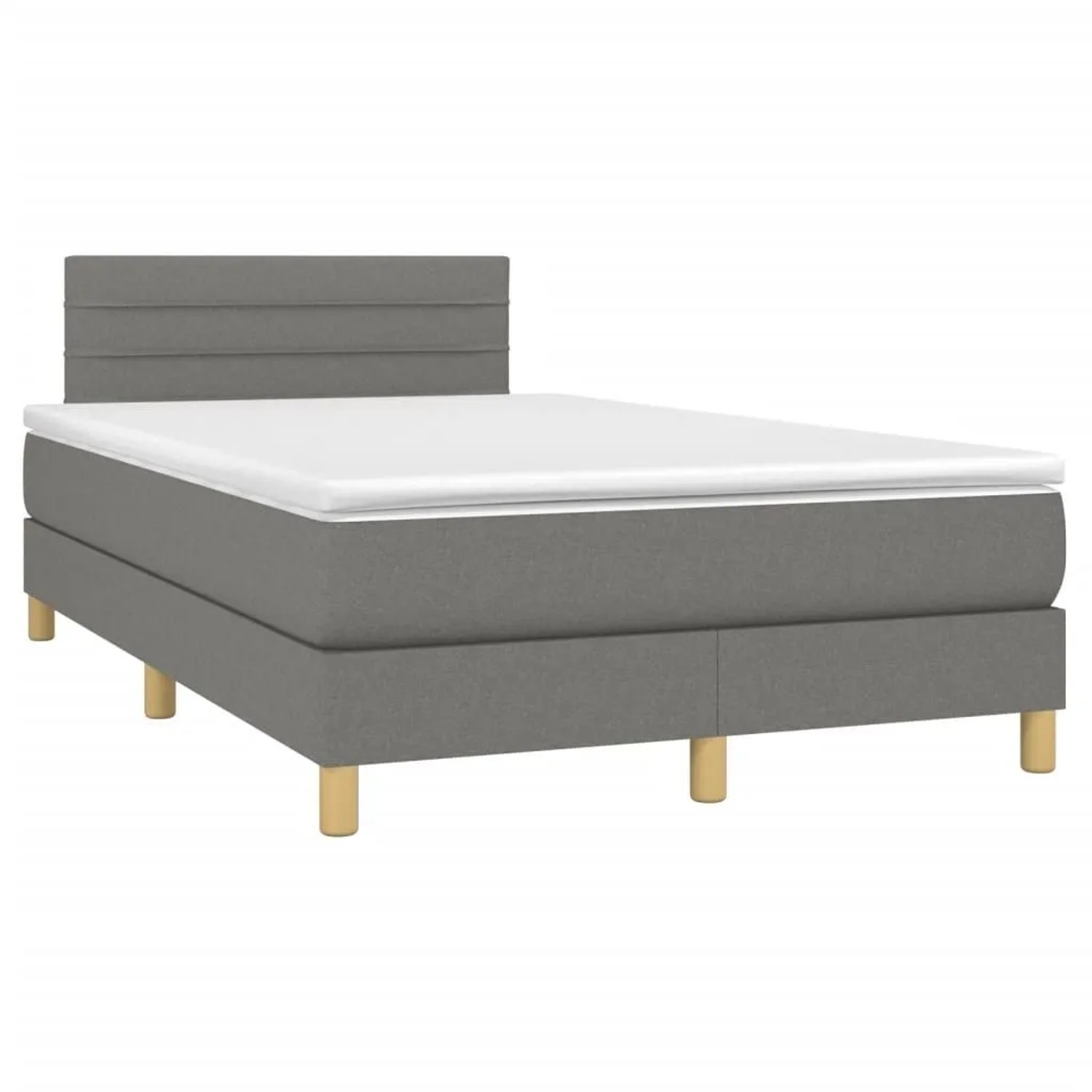 vidaXL Boxspringbett mit Matratze Dunkelgrau 120x190 cm Stoff 3269780 günstig online kaufen