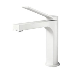 Emke Wasserhahn Waschbeckenarmaturen 195 x 173 x 46 mm Weiß Matt Mischbatterie Küchenarmatur mit Luftsprudler