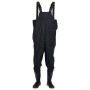 Schwarze vidaXL Wathose mit Stiefeln, Größe 40, für Angler und Landwirte.