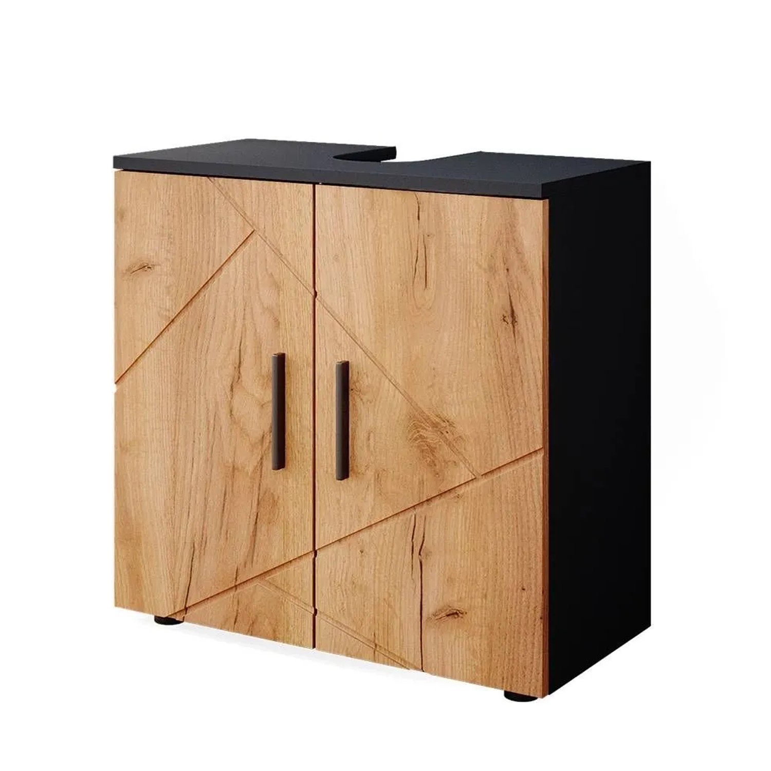 Vicco Waschbeckenunterschrank Irma Goldkraft Eiche Anthrazit 60 x 59