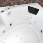 Detailansicht der AquaVapore Whirlpool Badewanne W06H-SC (152x152cm) mit Nackenkissen und Düsen.
