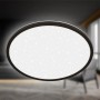 Schwarzes Brilo LED-Panel Slim Sternenhimmel, neutralweiß, Ø 37,5 cm.