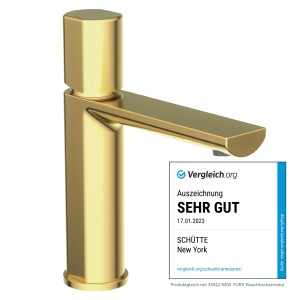 Schütte Waschtischarmatur New York, Gold Matt, moderne Badarmatur.