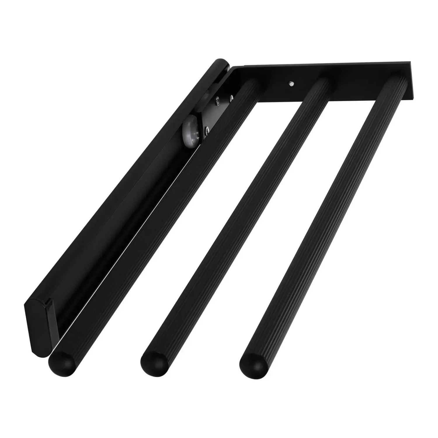 SOTECH Aluminium Handtuchhalter TED 3 Armig 450 bis 730 mm Ausziehbar Drehbar Schwarz Matt_3
