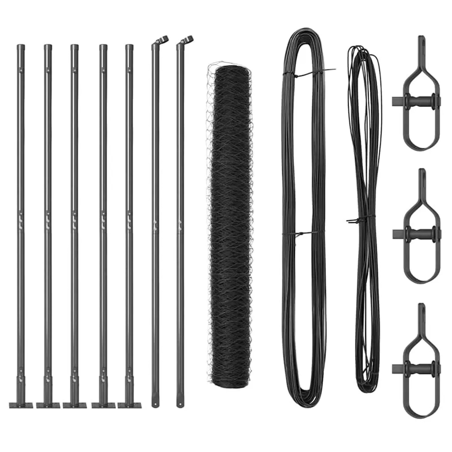 vidaXL Zaunpfosten Grau 10 x 1,2 m 36 mm Netz Stahl und PVC 3353627 günstig online kaufen