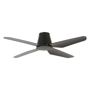 Schwarzer Lucci Air Deckenventilator Airfusion Aria mit Fernbedienung, 122 cm Durchmesser.