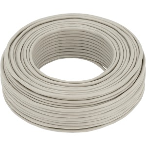 Graues Hama Telefonkabel, 4-adrig, geschirmt, 50 m Rolle für Netzwerktechnik.