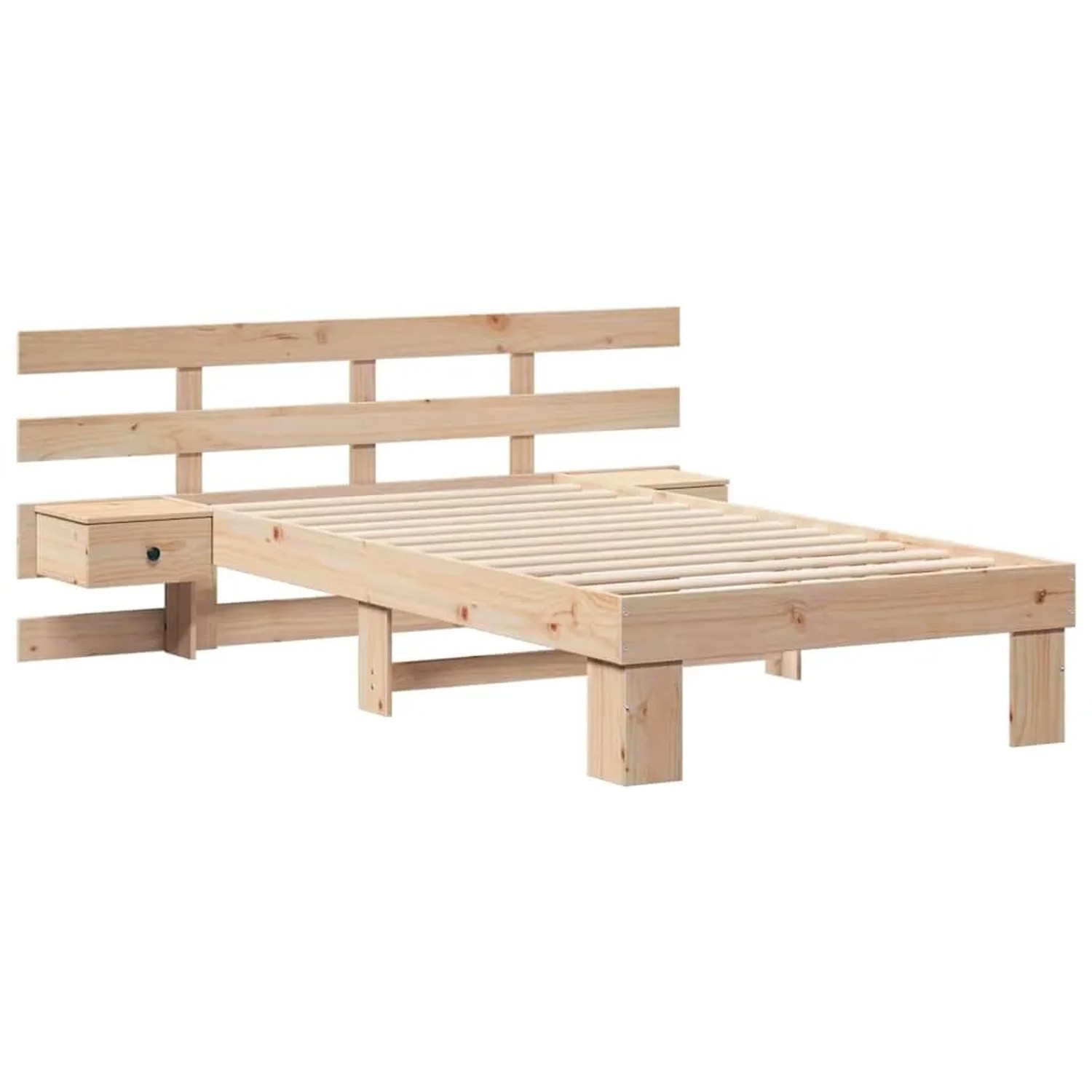 vidaXL Bettrahmen mit Kopfteil Braun 90 x 200 cm Massives Kiefernholz 872710