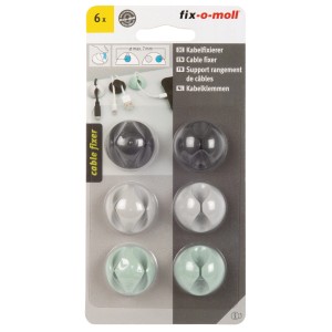Fix-o-moll Kabelfixierer, 6er-Packung in verschiedenen Farben, zur einfachen Kabelführung.