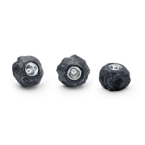 Pontec PondoStar LED Rocklight 3er-Set: Unterwasserbeleuchtung in Schieferoptik für den Gartenteich.