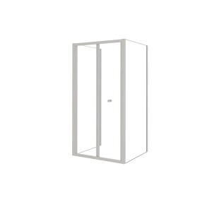 U-förmige Duschkabine 80x80x80 cm mit Klarglas und mattgrauem Rahmen.