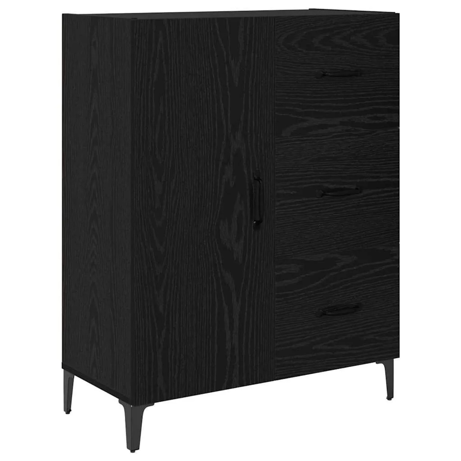 vidaXL Sideboard Schwarz Eichen-Optik 69,5 x 34 x 90 cm Holzwerkstoff 88066 günstig online kaufen