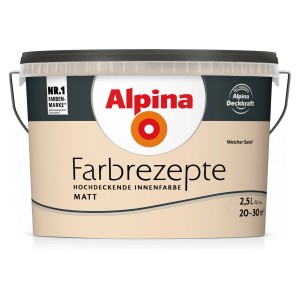 Alpina Farbrezepte Weicher Sand, matte Innenfarbe im 2,5L Eimer.
