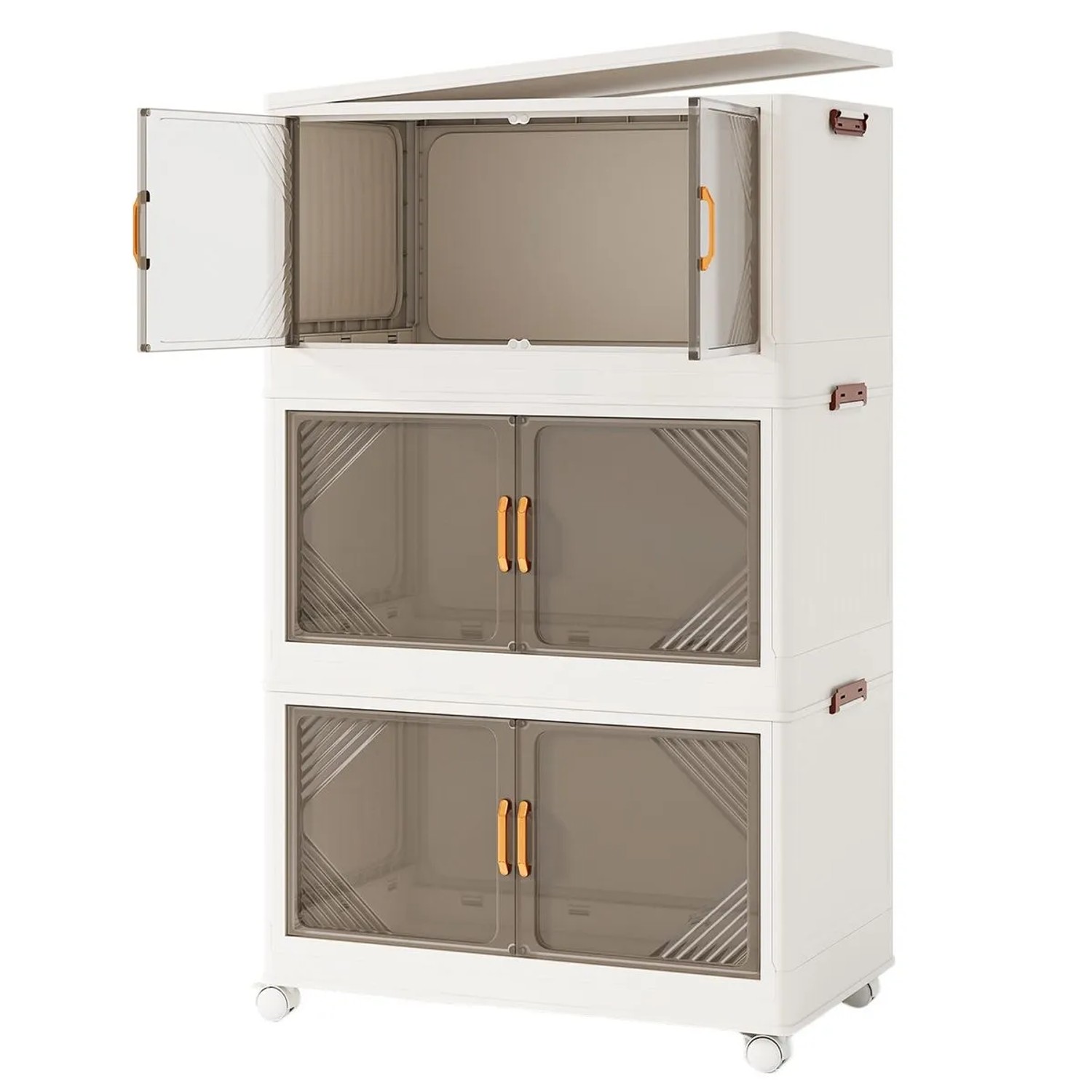 Costway 213 L Aufbewahrungsbox mit Rollen 65 x 39 x 109 cm günstig online kaufen