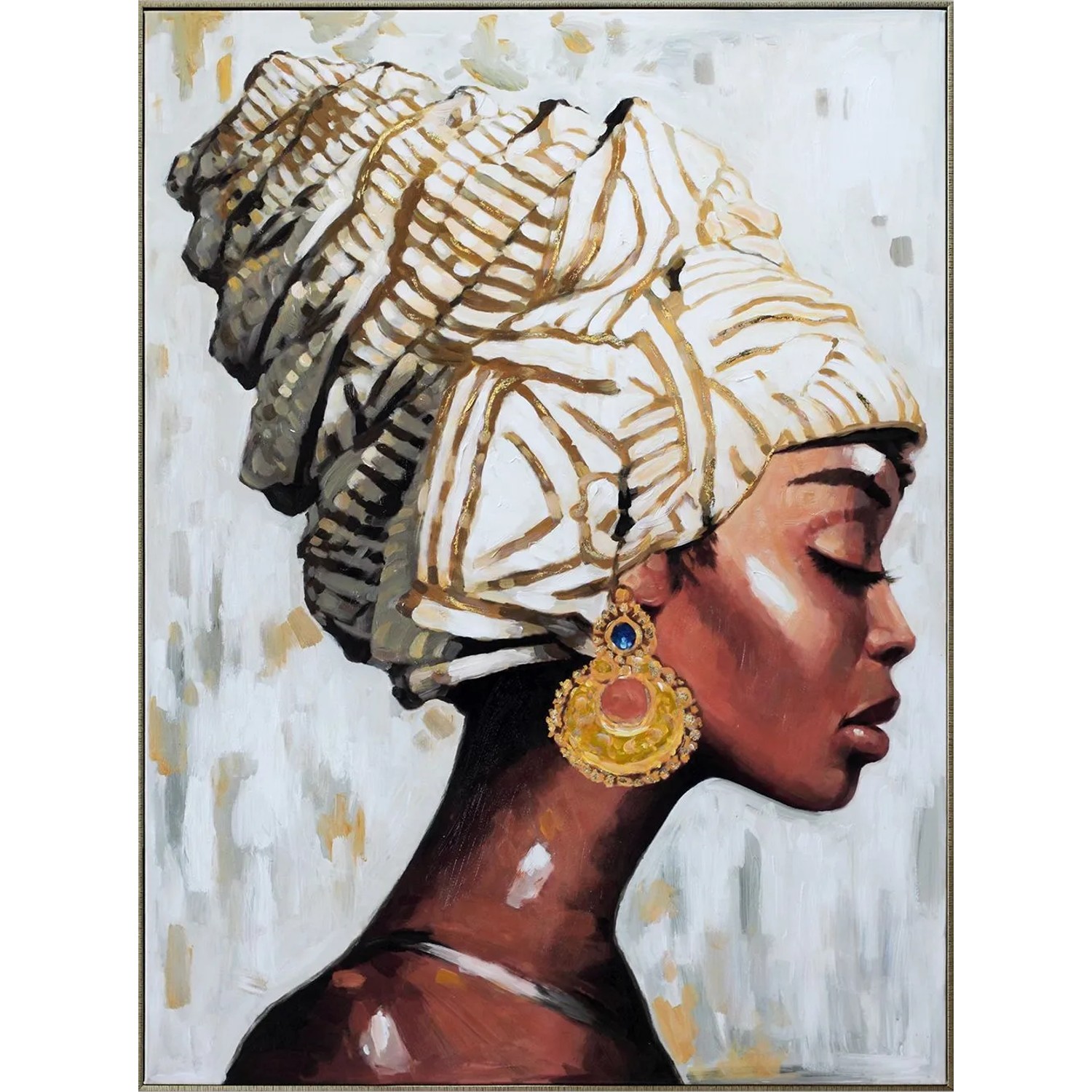 Art Universe Leinwandbild Schönheit in Beige 90 x 120 cm