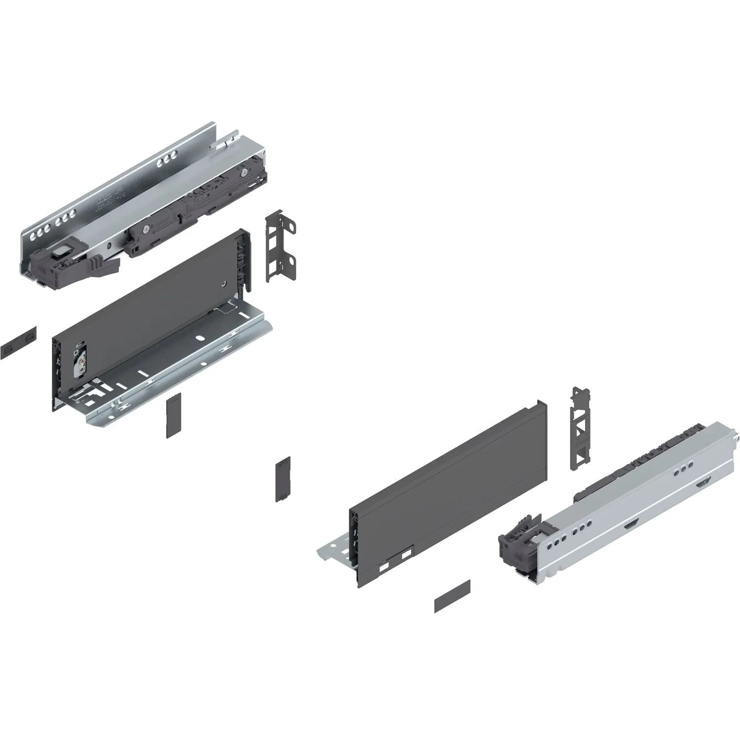Blum Legrabox Pure Set Höhe M Tip-On Vollauszug 270 mm 40 kg Oriongrau 1 Paar