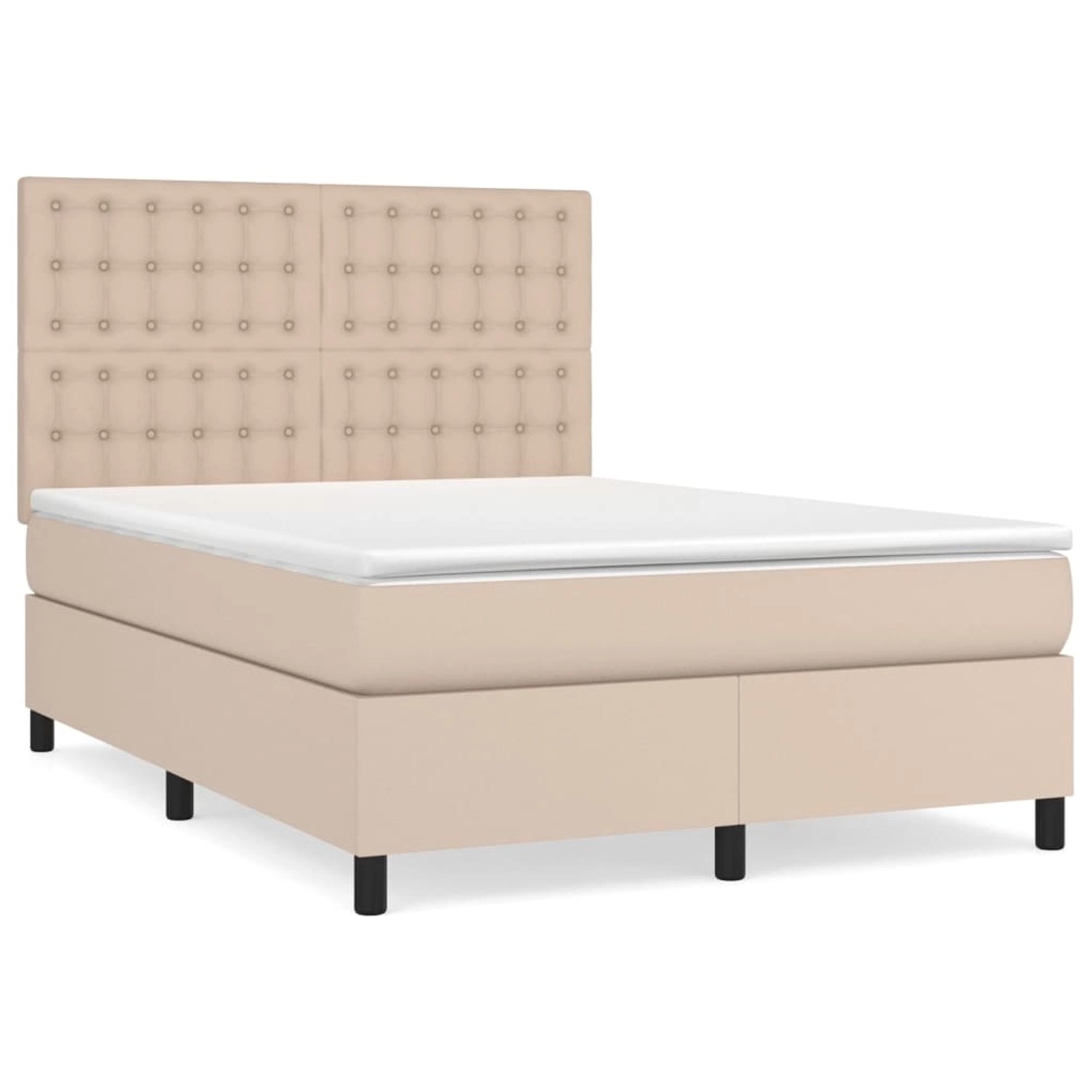 vidaXL Boxspringbett Matratze Cappuccino-Braun 140x190cm Kunstleder1466060 günstig online kaufen