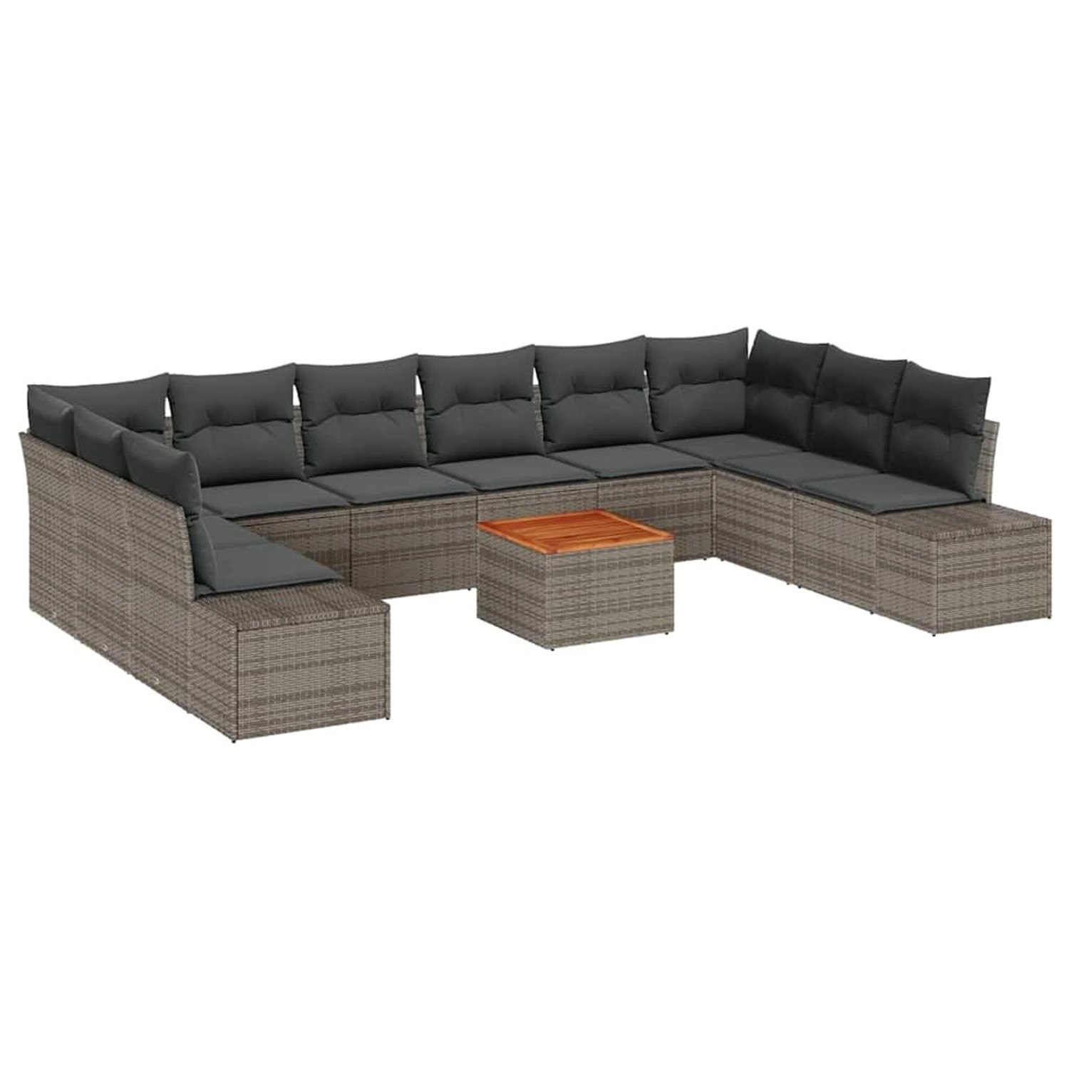vidaXL Garten-Sofa-Set 11-Tlg Grau 3356676 günstig online kaufen