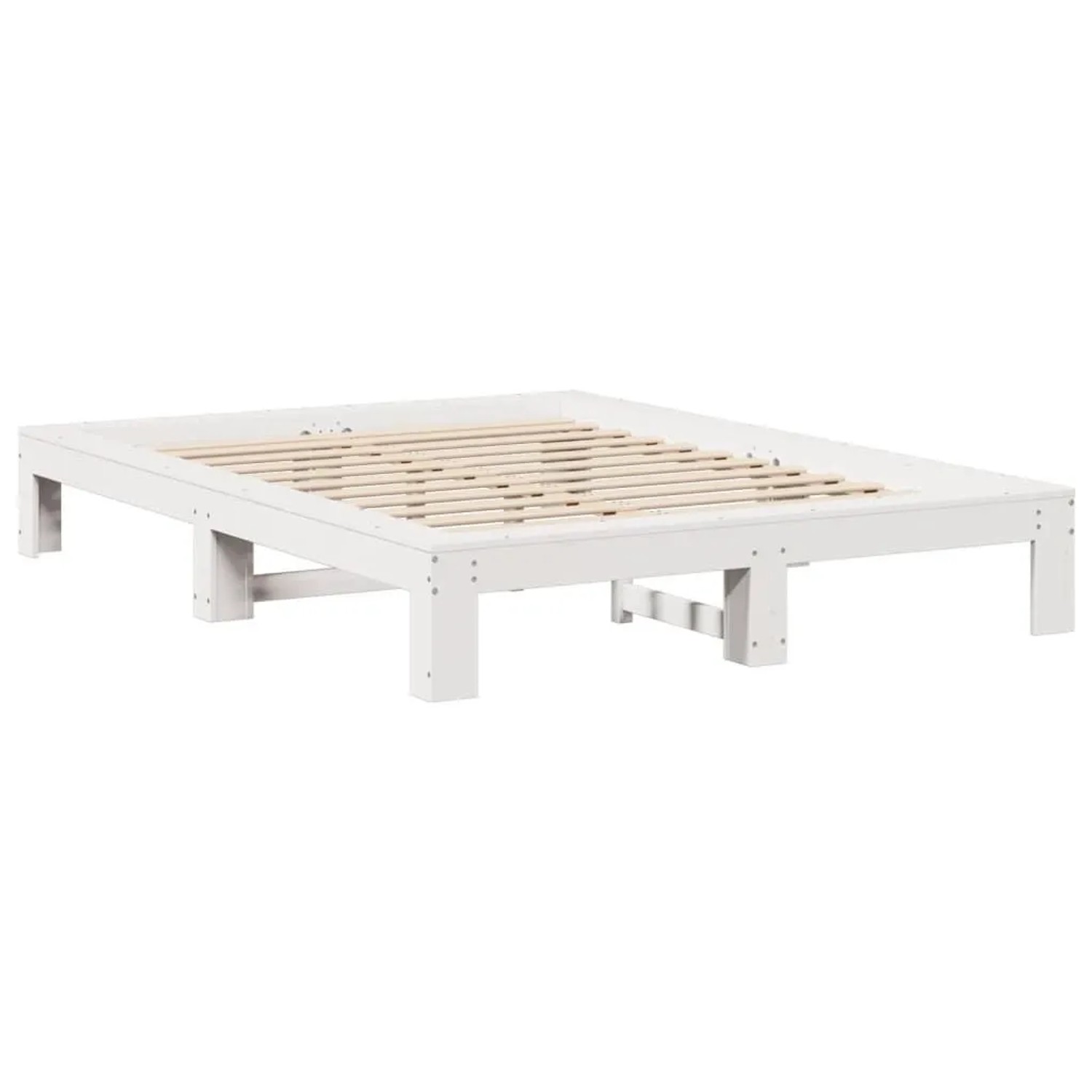 vidaXL Massivholzbett ohne Matratze Weiß 135x190 cm Kiefernholz 3308748 günstig online kaufen